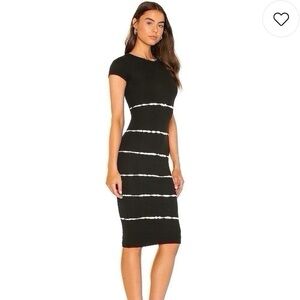 All Saints Niko Tie Dye Stripe Dress in Black